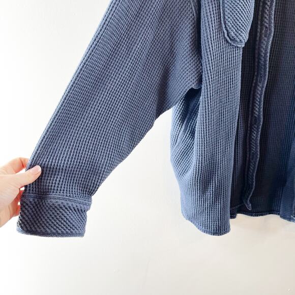Aerie Navy Button Down Shirt - Picture 6 of 10